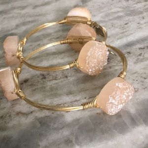 Bourbon and Boweties Large Circular Peach Druzy